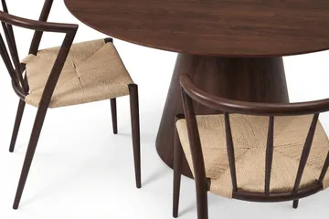 Siena Spisegruppe rund 150 cm Valnøtt med 6 Winston spisestoler - Valnøtt - Møbler - Bord - Spisegrupper