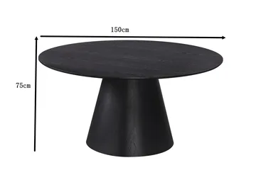 Siena Stort Spisebord Rundt 150 cm Finér - Svartbeiset eik - Møbler - Bord - Spisebord & kjøkkenbord