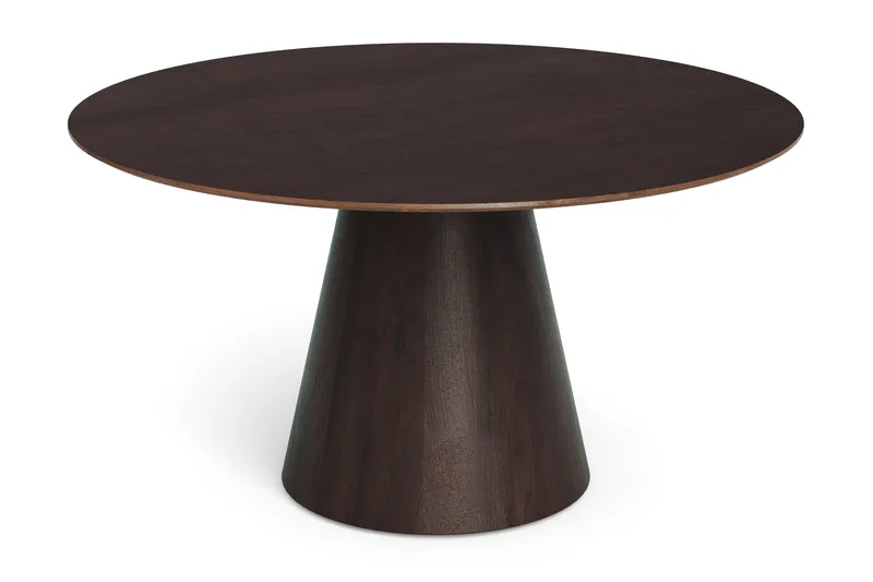 Siena Stort Spisebord Rundt 150 cm Finer, Mørkebrun Røkt eik