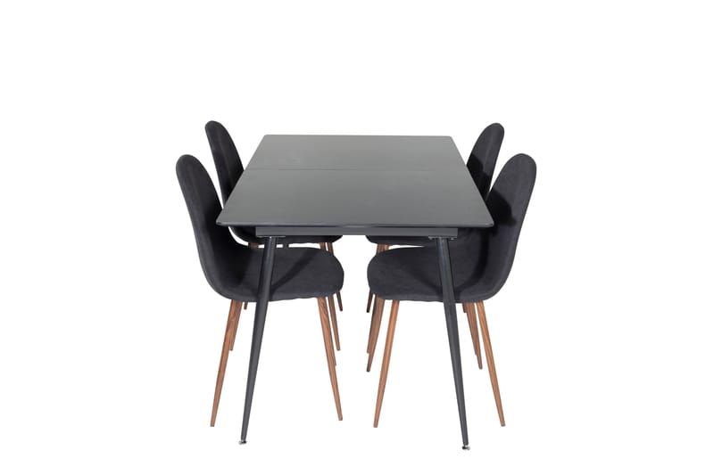 Silar Matgrupp Förlängningsbar 120 cm Rektangulär med 4 Polar stolar - Sort - Møbler - Bord - Spisegrupper