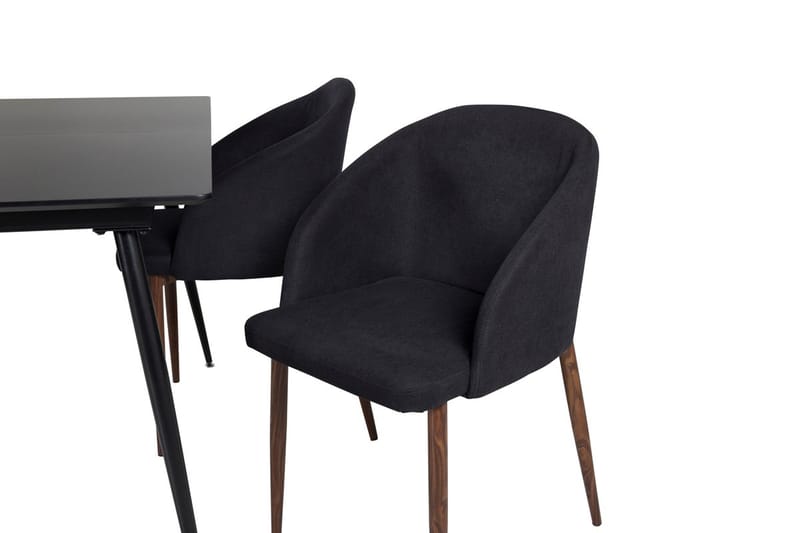 Silar Rektangulær Spisegruppe 120-160 cm med 4 Arch Spisestoler - svart - Møbler - Bord - Spisegrupper
