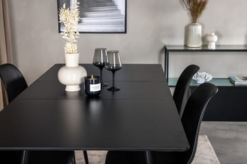 Silar Rektangulær Spisegruppe 120-160 cm med 4 Polar Spisestoler - svart - Møbler - Bord - Spisegrupper