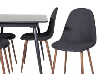 Silar Rektangulær Spisegruppe 120-160 cm med 4 Polar Spisestoler - svart - Møbler - Bord - Spisegrupper
