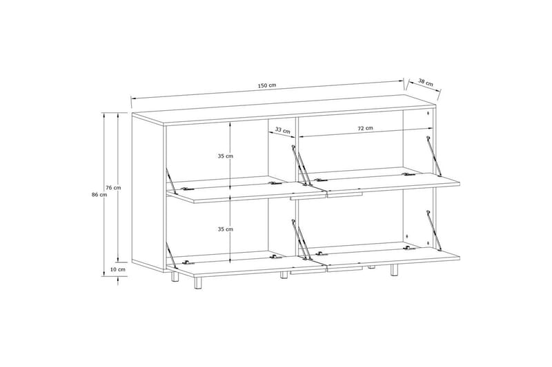 Skjenk Alberto Eik - Eik - Oppbevaring - Oppbevaringsmøbler - Sideboard & skjenker