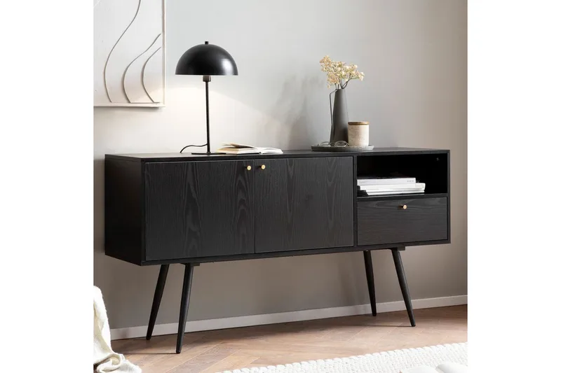 Skjenk Wohnling Melaminbelagt MDF 140 cm med 2 Dører 1 Skuff Moderne - Oppbevaring - Oppbevaringsmøbler - Sideboard & skjenker