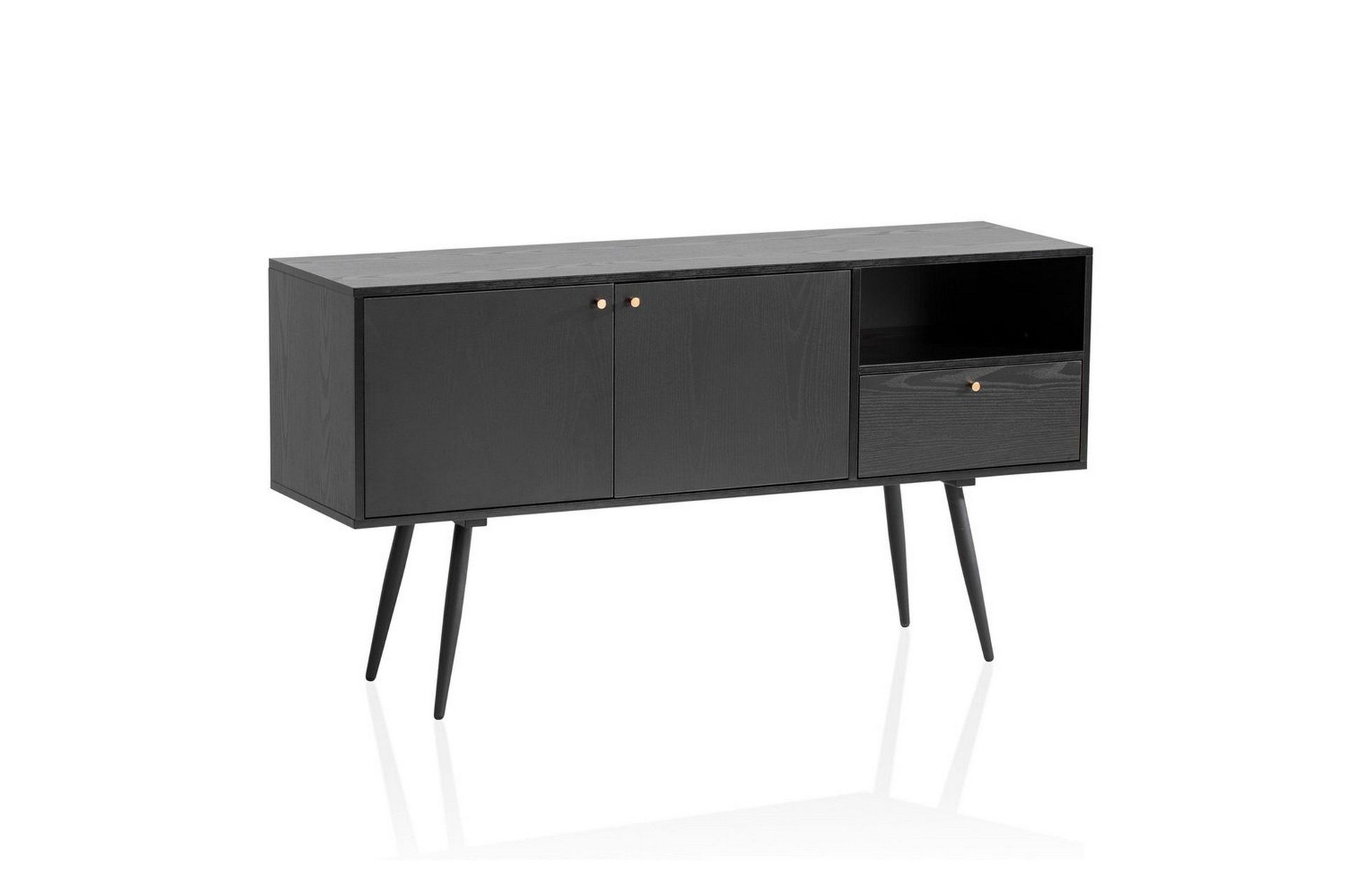 Skjenk Wohnling Melaminbelagt MDF 140 cm med 2 Dører 1 Skuff Moderne -