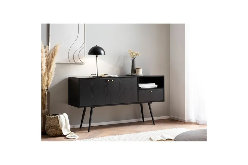 Skjenk Wohnling Melaminbelagt MDF 140 cm med 2 Dører 1 Skuff Moderne - Oppbevaring - Oppbevaringsmøbler - Sideboard & skjenker