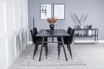 Sleek Matgruppe Forlengningsbar 195 cm Rektangulær med 6 Polar stoler