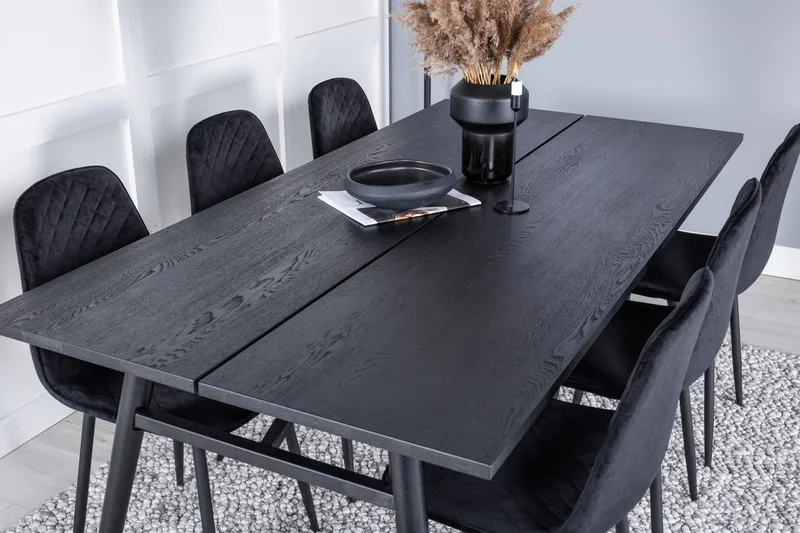 Sleek uttrekkbart spisebord 195 cm med 6 Polar spisestoler - Møbler - Bord - Spisegrupper
