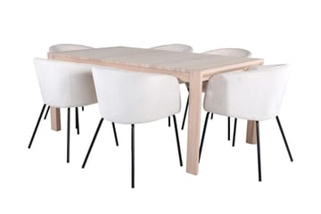 Slider Matgruppe Forlengningsbar 170 cm Rektangulær med 6 Berit stoler