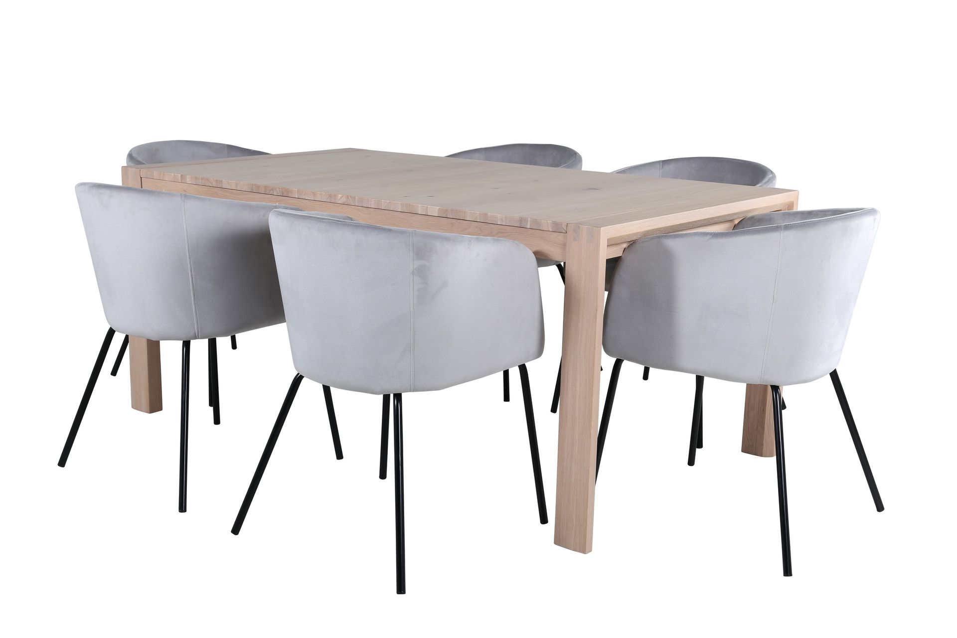 Slider Matgruppe Forlengningsbar 170 cm Rektangulær med 6 Berit stoler - Sort - Møbler - Bord - Spisegrupper