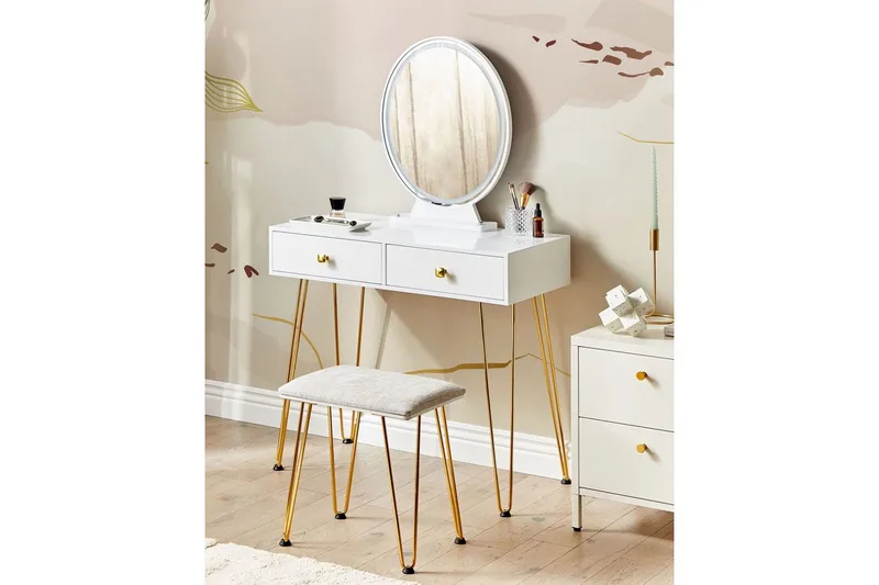 Sminkbord Caen - Møbler - Bord - Sminkebord & toalettbord - Sminkebord med speil