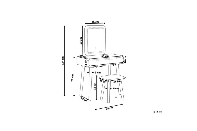 Sminkbord Dieppe - Møbler - Bord - Sminkebord & toalettbord - Sminkebord med speil