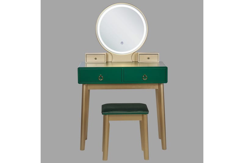 Sminkbord Fedry Grønn, gull - Grønn, gull - Møbler - Bord - Sminkebord & toalettbord - Sminkebord med speil