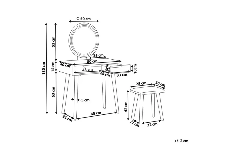 Sminkbord Josselin - Møbler - Bord - Sminkebord & toalettbord
