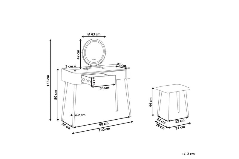 Sminkbord Surin - Møbler - Bord - Sminkebord & toalettbord - Sminkebord med speil