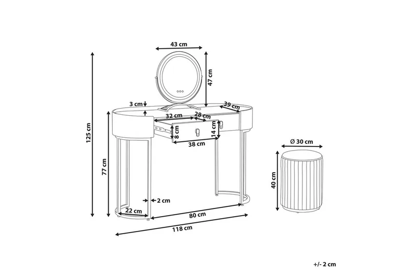 Sminkbord Vinax - Møbler - Bord - Sminkebord & toalettbord