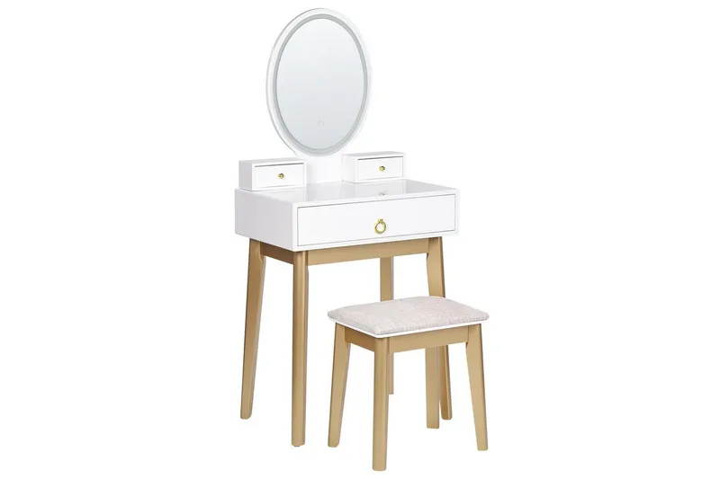 Sminkbord Vit, Guld, Beige, undefined