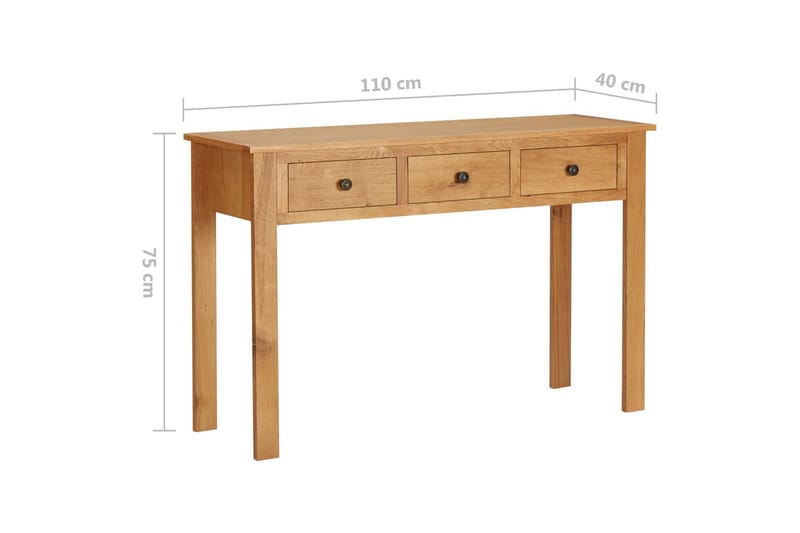 Sminkebord 110x40x75 cm heltre eik - Brun - Møbler - Bord - Sminkebord & toalettbord