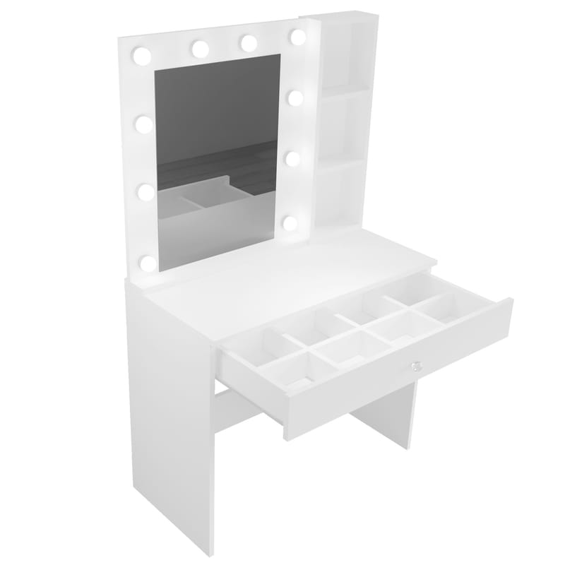 Sminkebord Hanah Home Marlowe (80 x 147 x 42,5 cm) Hvit - Hvit - Møbler - Bord - Sminkebord & toalettbord