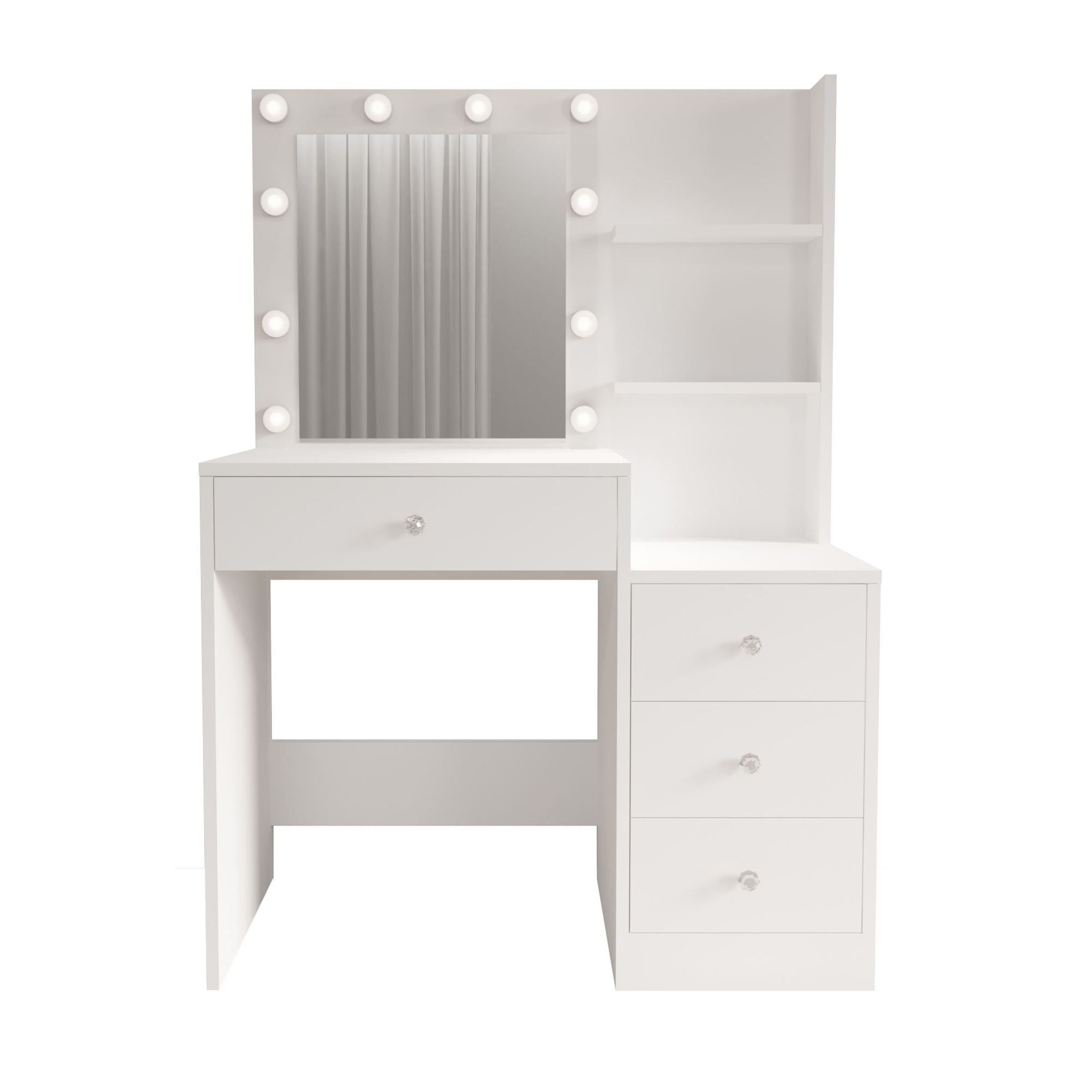 Sminkebord Hanah Home Monelle (69,4 x 135 x 40 cm) Hvit - Hvit