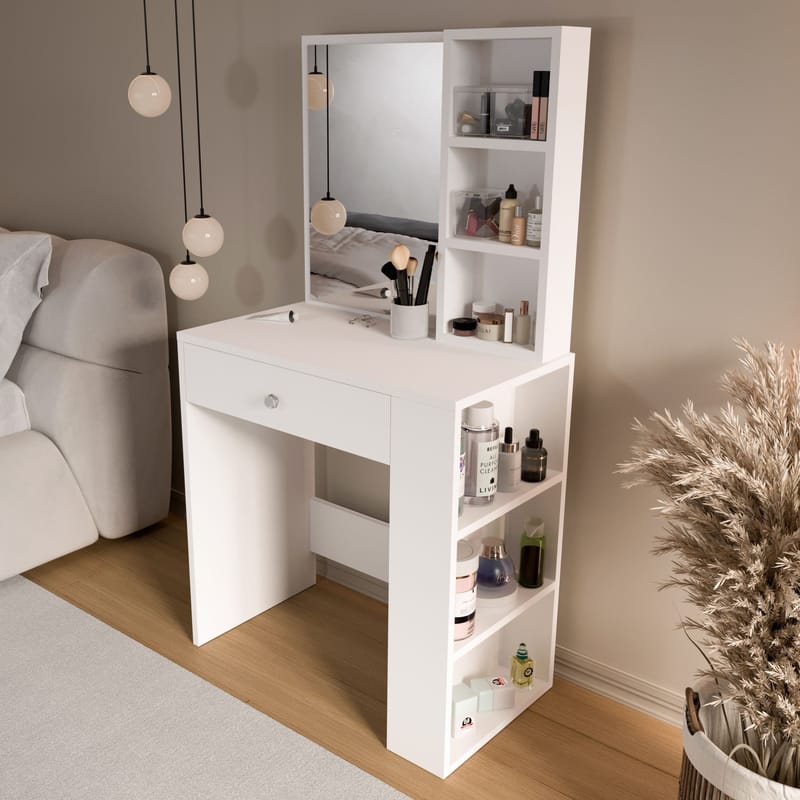 Sminkebord Hanah Home Monroeve (69,4 x 135 x 40 cm) Hvit - Hvit - Møbler - Bord - Sminkebord & toalettbord