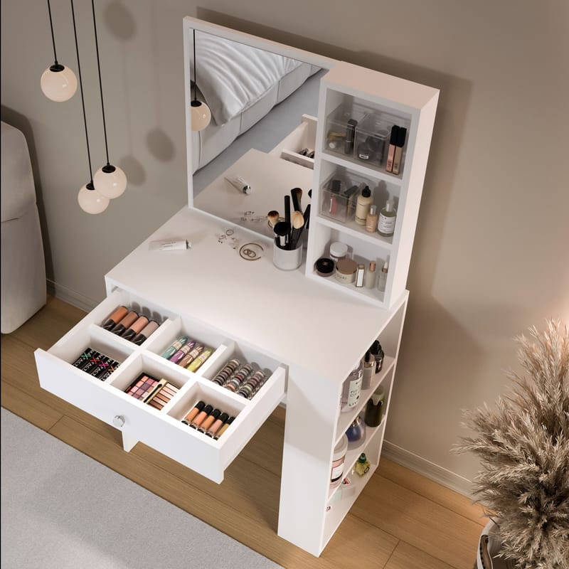Sminkebord Hanah Home Monroeve (69,4 x 135 x 40 cm) Hvit - Hvit - Møbler - Bord - Sminkebord & toalettbord