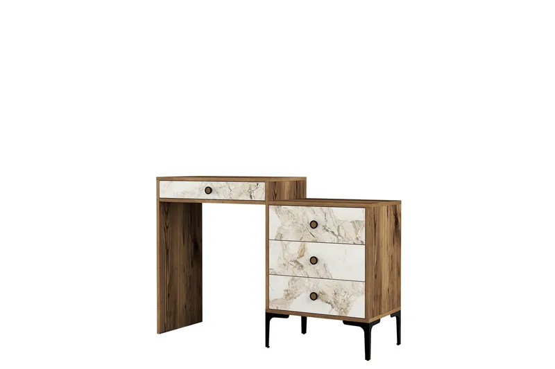 Ameias Sminkebord 124x84,7 cm Brun/Hvit, Hanah Home