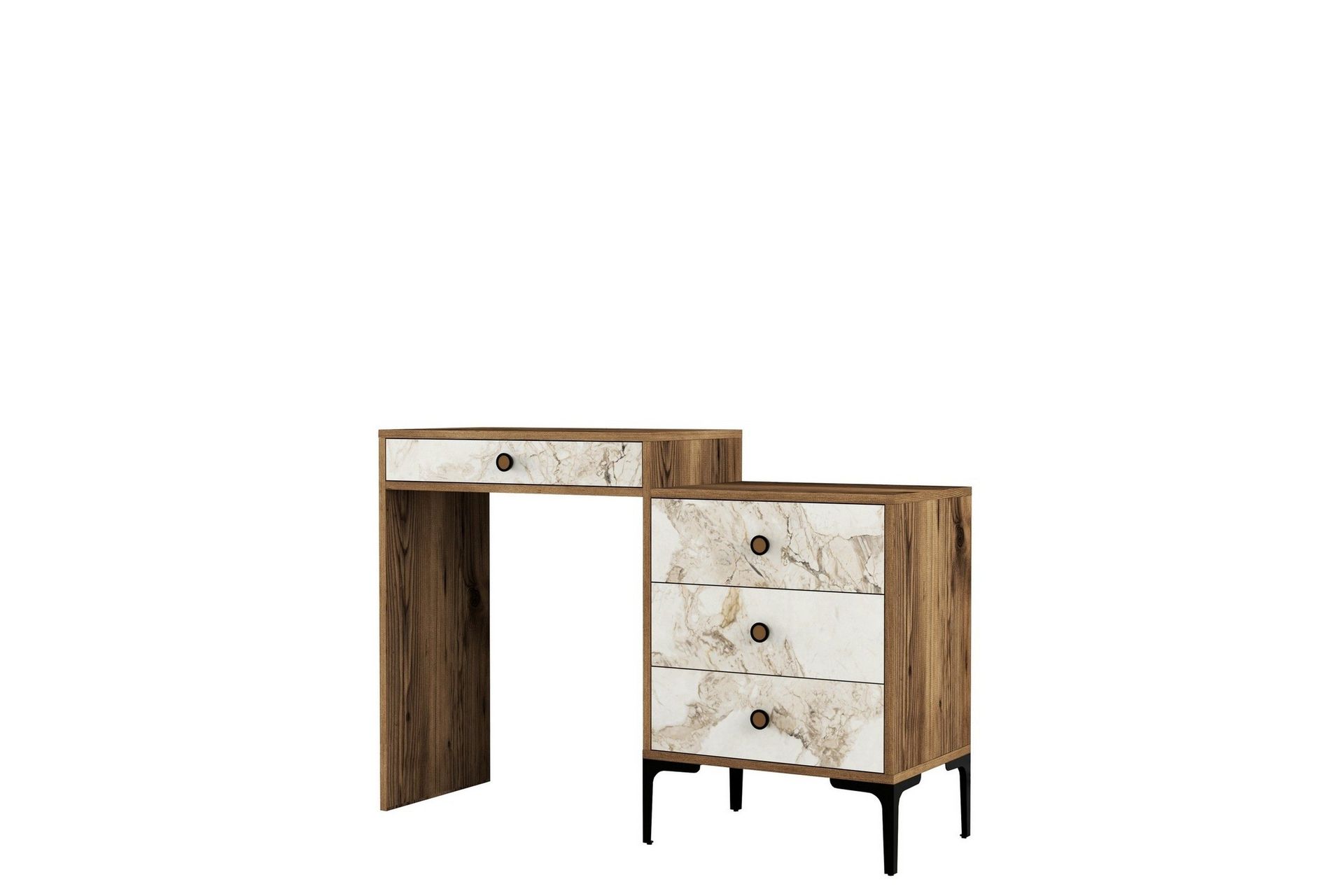 Ameias Sminkebord 124x84,7 cm Brun/Hvit - Hanah Home