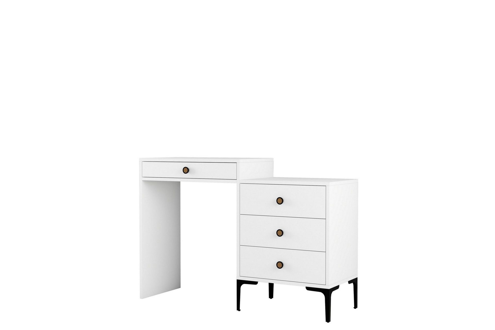 Ameias Sminkebord 124x84,7 cm Hvit - Hanah Home