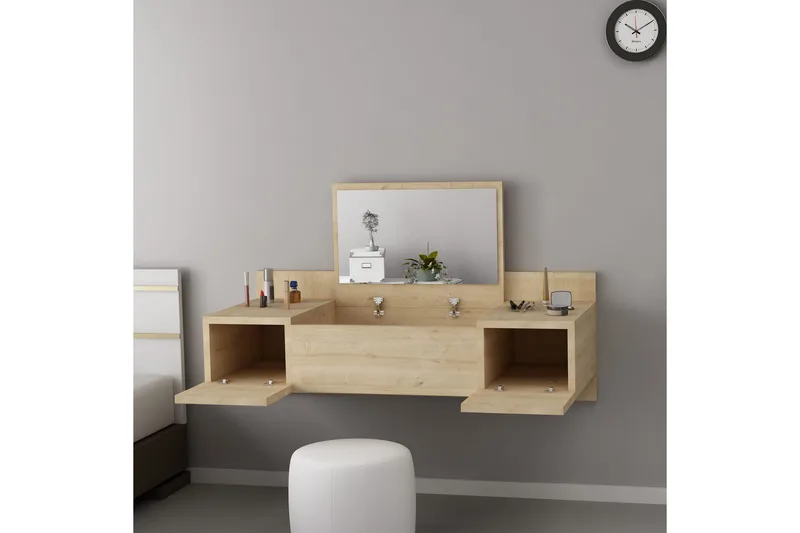 Andifli Sminkbord 100 cm - Blå/Natur - Møbler - Bord - Sminkebord & toalettbord - Sminkebord med speil