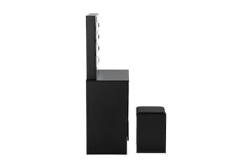 Hakebo Sminkbord 140 cm med LED Belysning - Svart - Møbler - Bord - Sminkebord & toalettbord - Sminkebord med speil