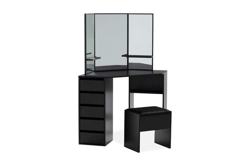 Hakebo Sminkebord 140 cm - Svart - Møbler - Bord - Sminkebord & toalettbord