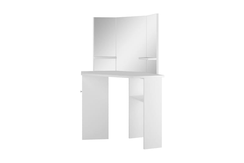 Hjørnemontert sminkebord hvit - Hvit - Sminkebord & toalettbord - Sminkebord med speil