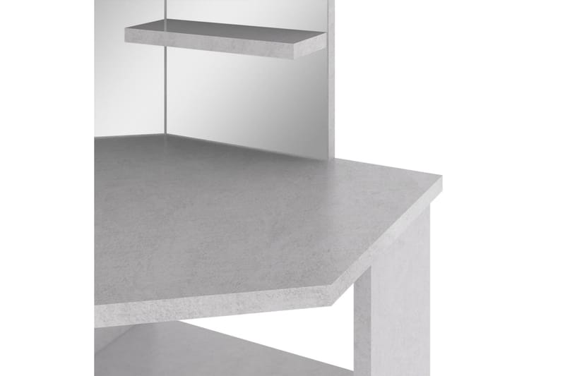 Hjørnemontert sminkebord med LED betonggrå 111x54x141,5 cm - Møbler - Bord - Sminkebord & toalettbord