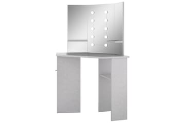 Hjørnemontert sminkebord med LED betonggrå 111x54x141,5 cm - Møbler - Bord - Sminkebord & toalettbord