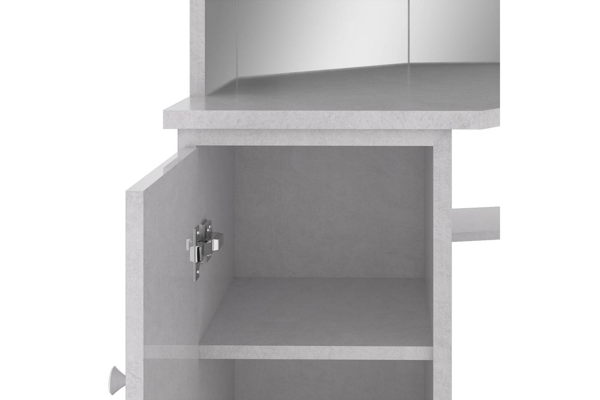 Hjørnemontert sminkebord med LED betonggrå 111x54x141,5 cm - Møbler - Bord - Sminkebord & toalettbord