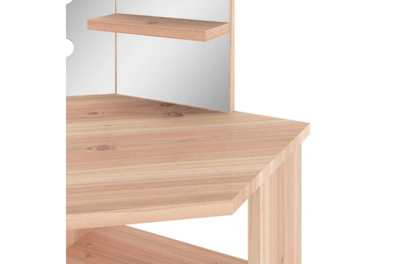 Hjørnemontert sminkebord med LED eik 111x54x141,5 cm - Møbler - Bord - Sminkebord & toalettbord