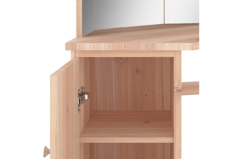 Hjørnemontert sminkebord med LED eik 111x54x141,5 cm - Møbler - Bord - Sminkebord & toalettbord