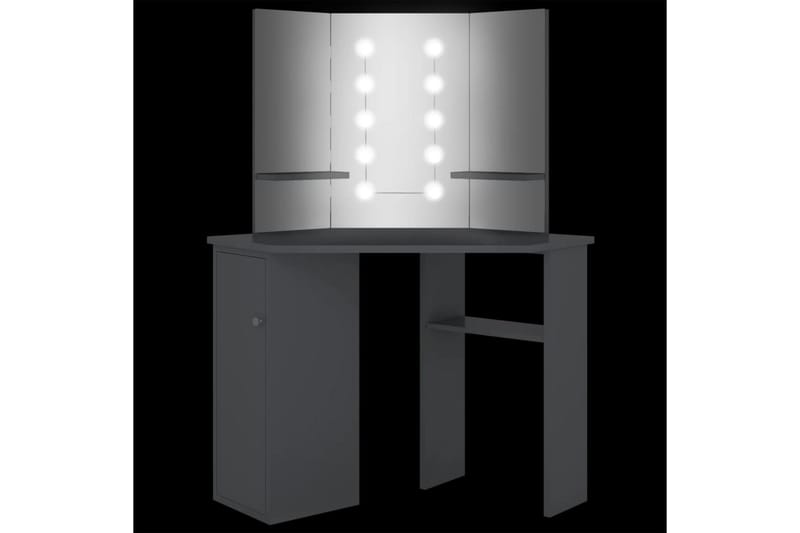 Hjørnemontert sminkebord med LED grå 111x54x141,5 cm - Grå - Møbler - Bord - Sminkebord & toalettbord