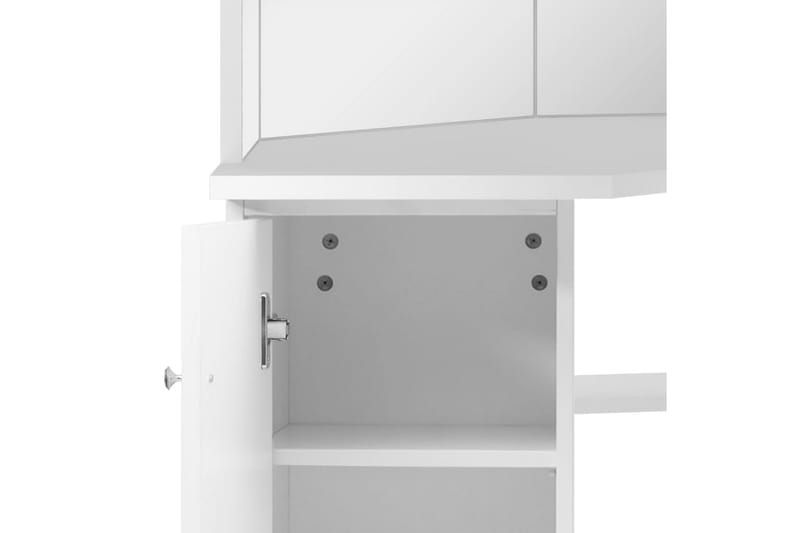 Hjørnemontert sminkebord med LED hvit - Hvit - Møbler - Bord - Sminkebord & toalettbord