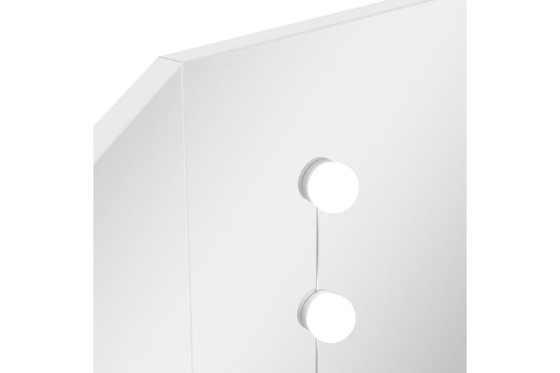 Hjørnemontert sminkebord med LED hvit - Hvit - Møbler - Bord - Sminkebord & toalettbord