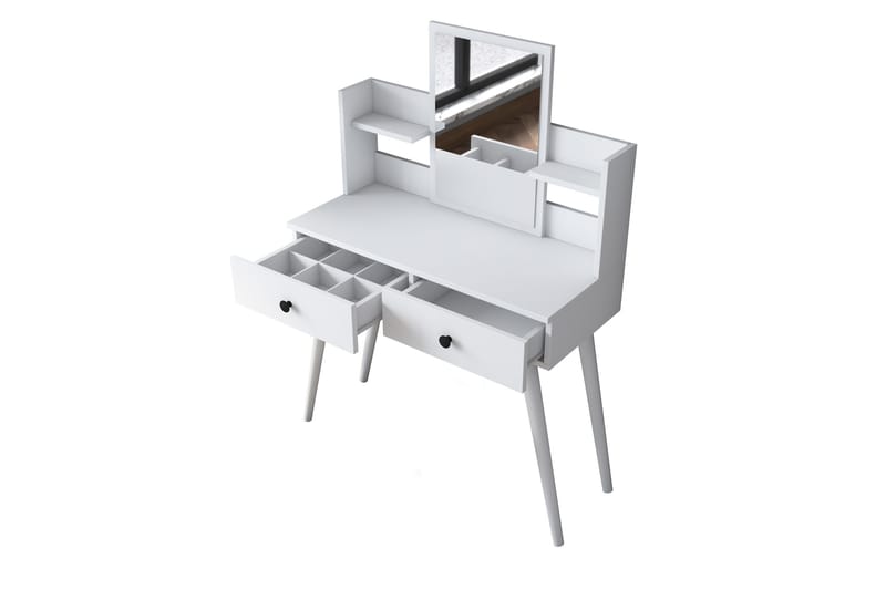 Junji Sminkebord 89,8x111,8 cm Hvit - Hanah Home - Møbler - Bord - Sminkebord & toalettbord - Sminkebord med speil