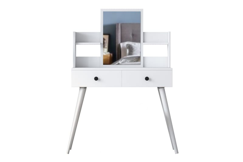 Junji Sminkebord 89,8x111,8 cm Hvit - Hanah Home - Møbler - Bord - Sminkebord & toalettbord - Sminkebord med speil