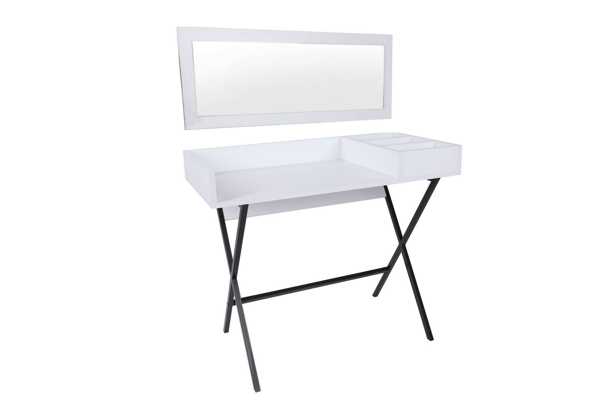 Levents Dressing Sminkebord 100 cm - Hvit / Svart - Møbler - Bord - Sminkebord & toalettbord