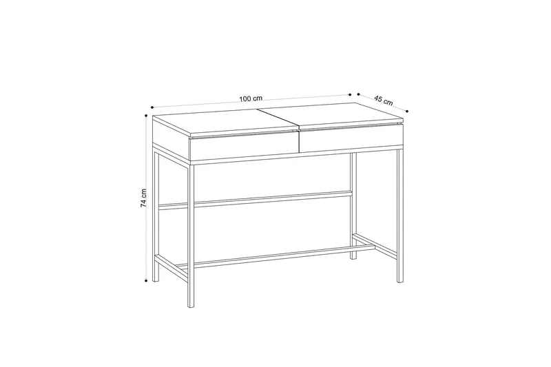 Make-up Table Eik|Svart - Natur/Svart - Møbler - Bord - Sminkebord & toalettbord - Sminkebord med speil