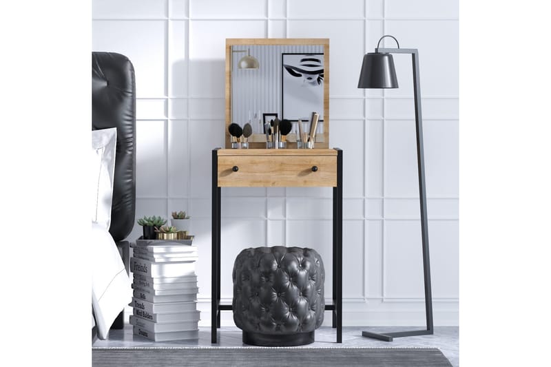 Make-up Table Eik|Svart - Møbler - Bord - Sminkebord & toalettbord - Sminkebord med speil