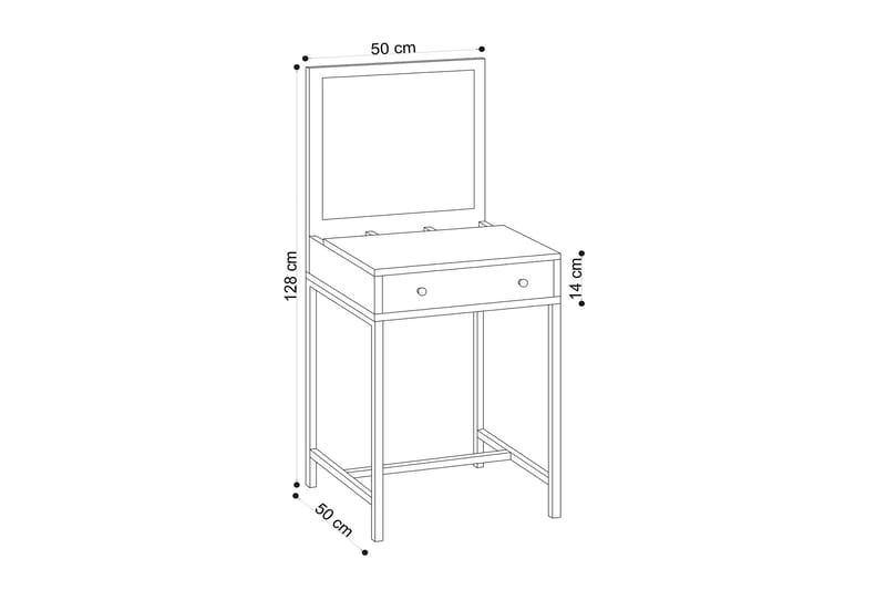 Make-up Table Eik|Svart - Møbler - Bord - Sminkebord & toalettbord - Sminkebord med speil