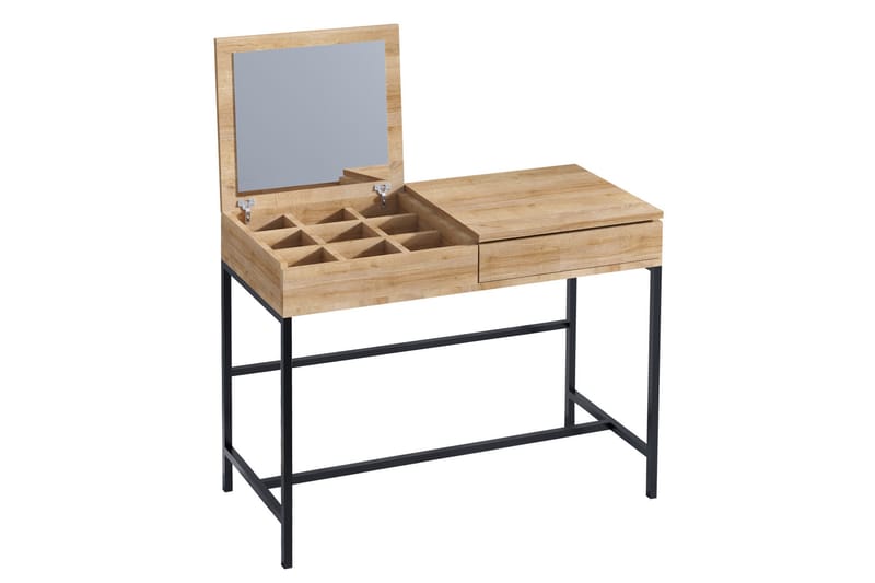 Make-up Table Eik|Svart - Møbler - Bord - Sminkebord & toalettbord - Sminkebord med speil