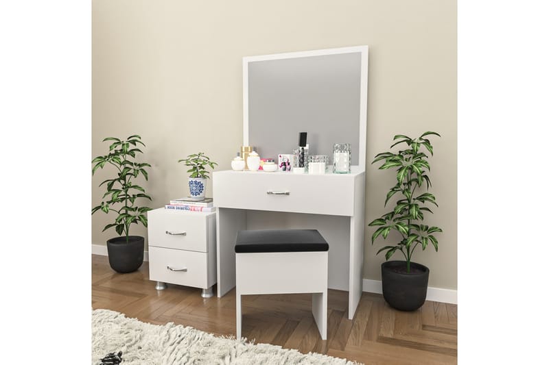 Make-up Table Hvit - Møbler - Bord - Sminkebord & toalettbord - Sminkebord med speil